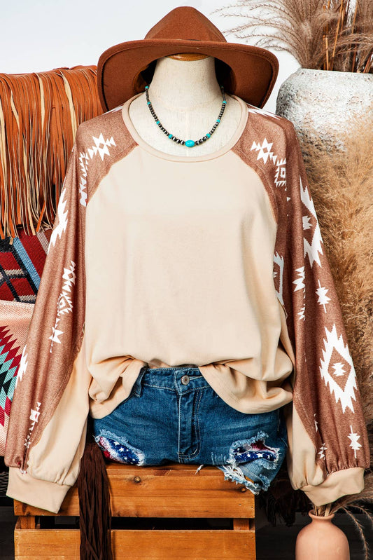 Fashion-W Fall Clothing Western Patch Long Sleeve Top