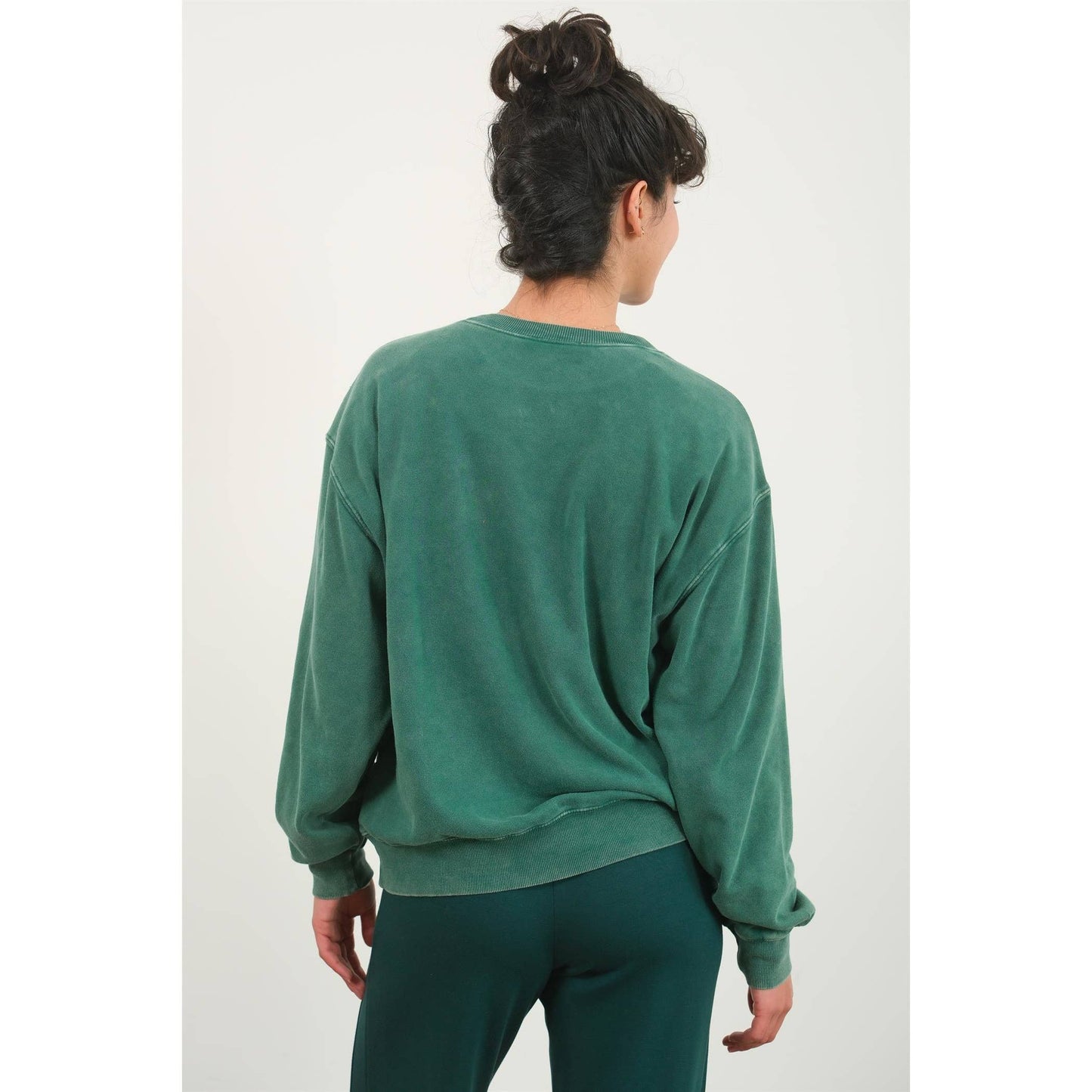 DZ24E438-Drop Shoulders Crew Neck Sweatshirt