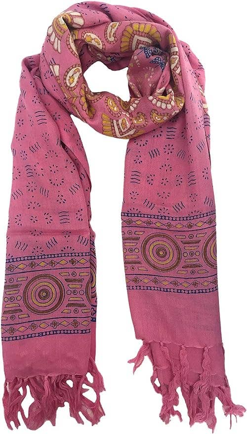 Block Printed Mandala Sarong Beach Cover Up Wrap Blanket