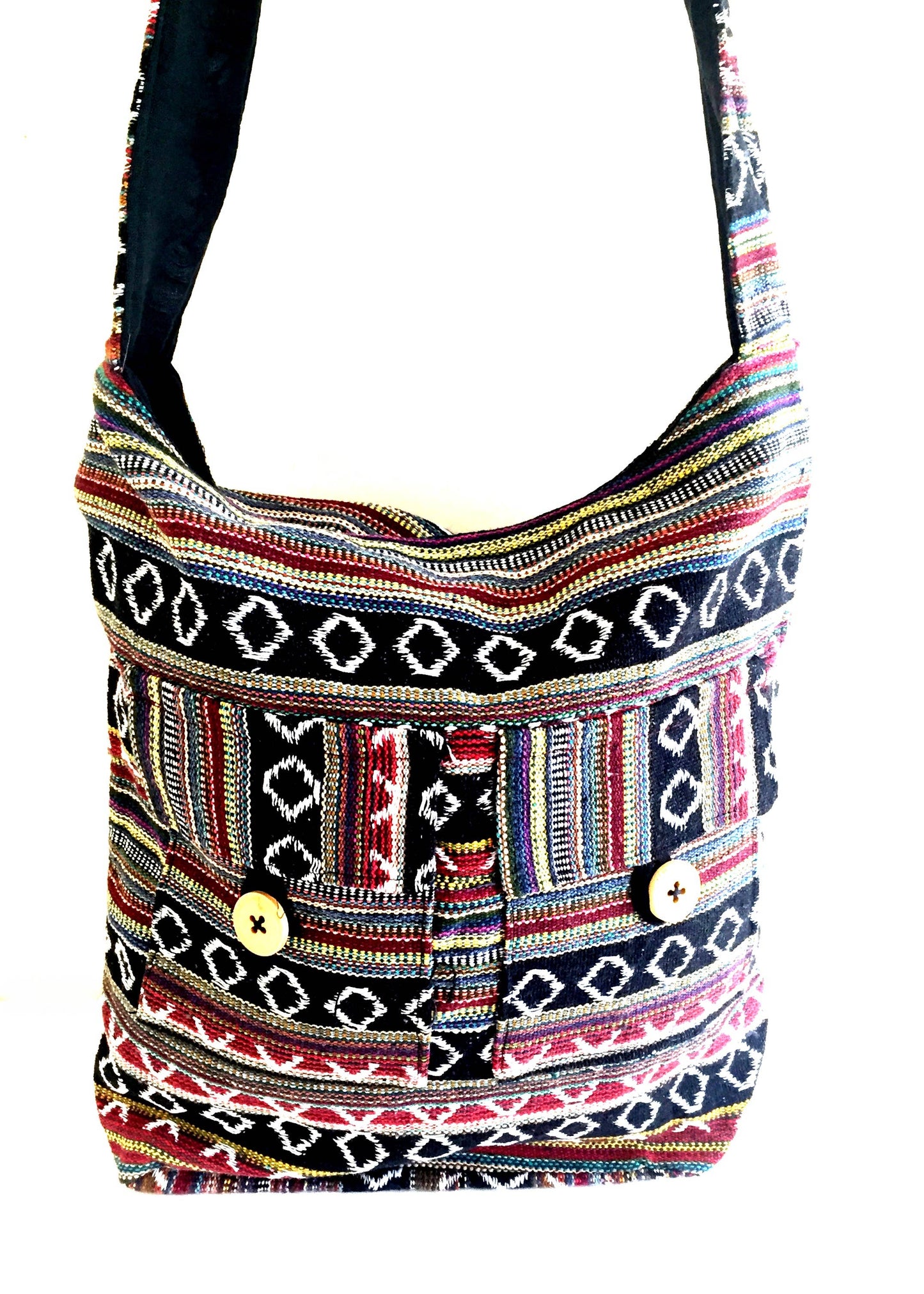 Large Shoulder Tote Bag Boho Hippie Casual Tote Ikat Designs