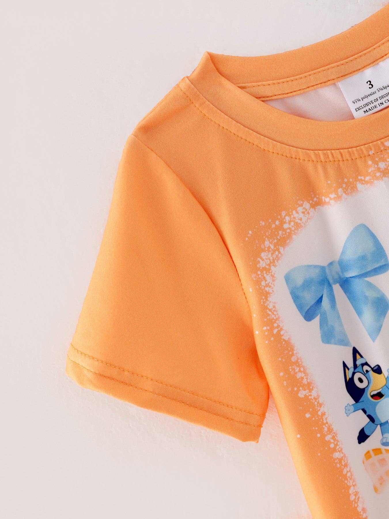 Girls Bluey Print Top+Bell-Bottom Pants Outfits