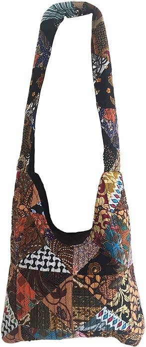 Cotton Quilted Patchwork Shoulder Tote Bag Boho Casual Style