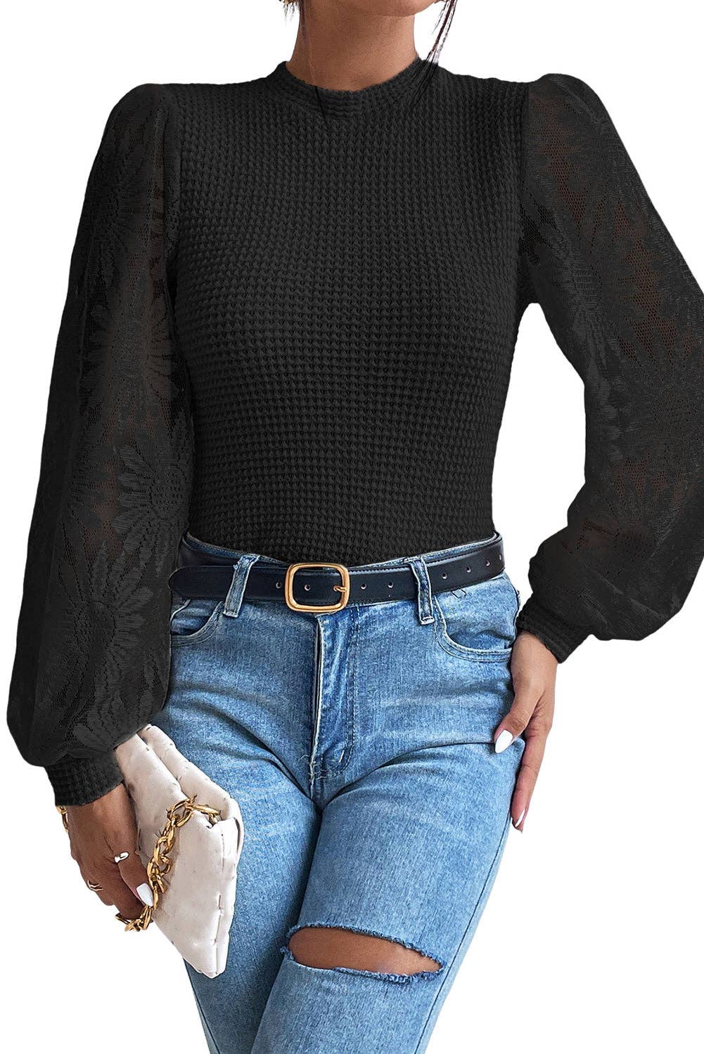 Sunflower Mesh Knit Top