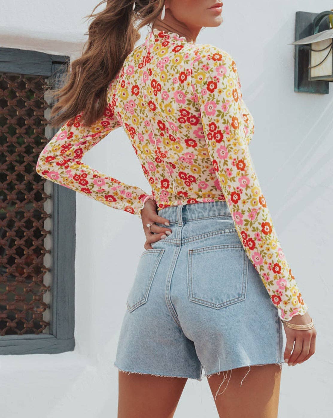 Floral Lettuce Hem Top