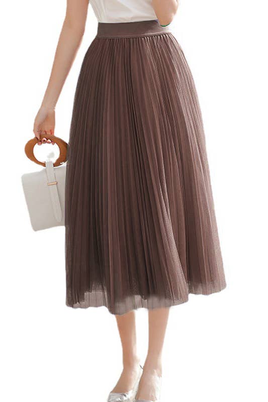 Whimsical Elegance Midlength Tulle Pleated Skirt