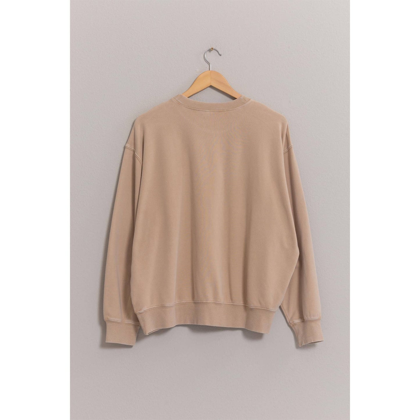 DZ24E438-Drop Shoulders Crew Neck Sweatshirt