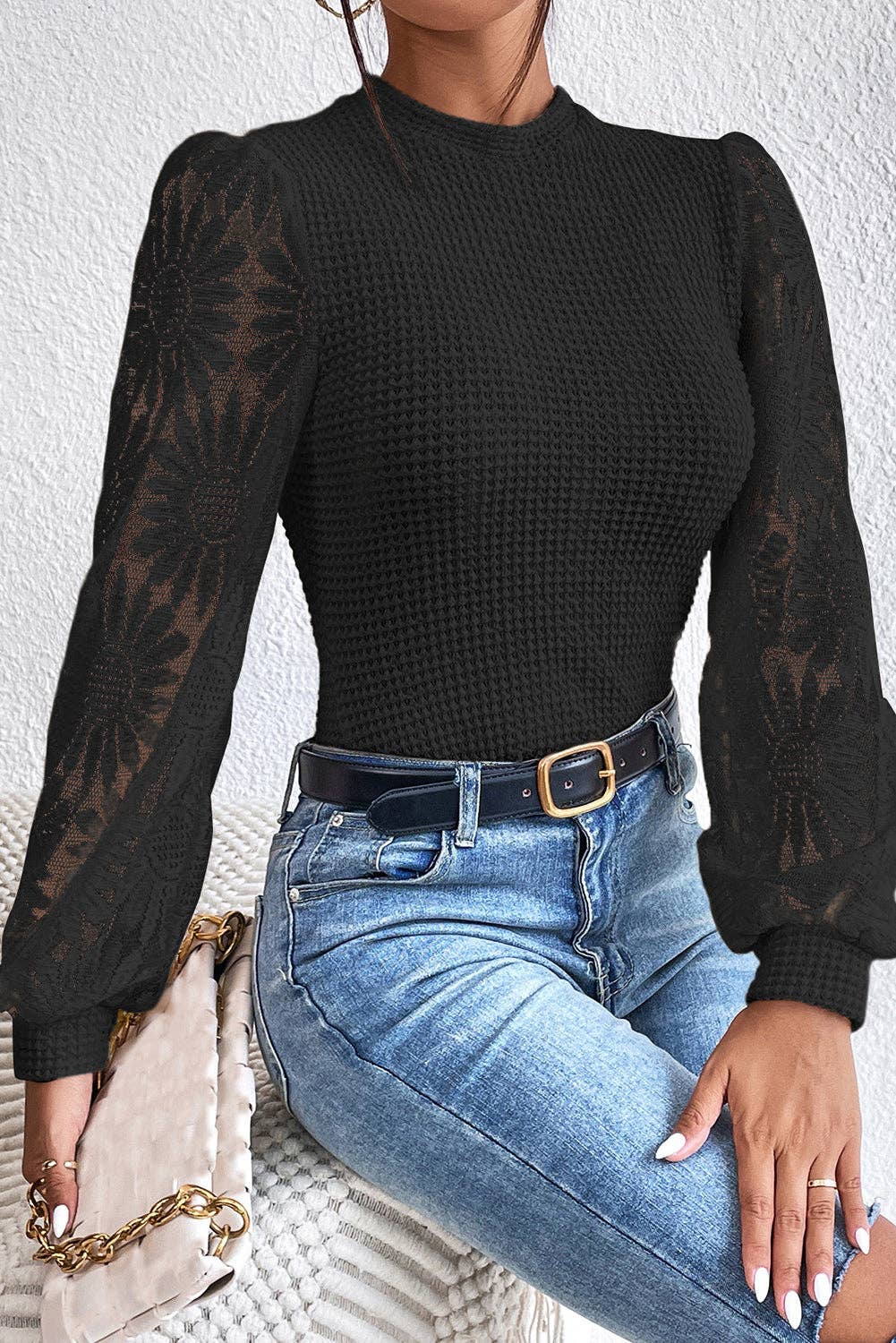 Sunflower Mesh Knit Top