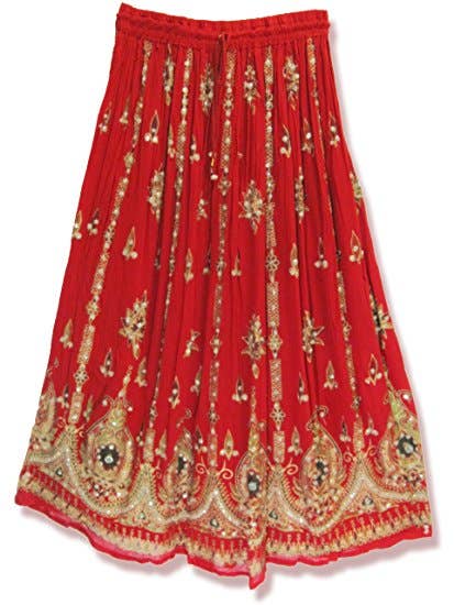 Women's Hippie Bohemian Gypsy Sequin Long Skirt - Assorted