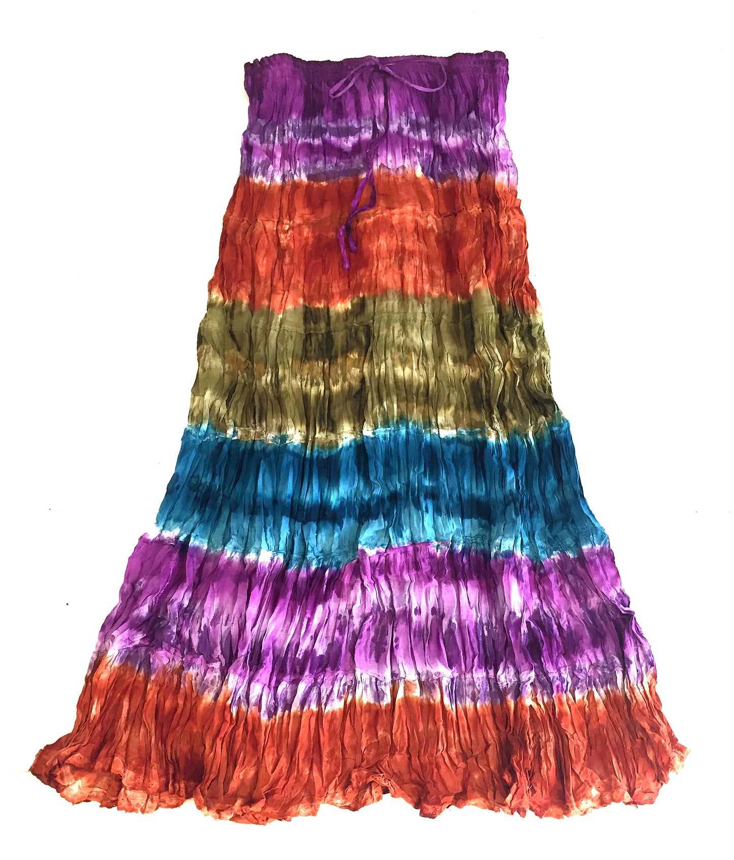 Women's Hippie Bohemian GypsyTie Dye Long Skirt - Assorted