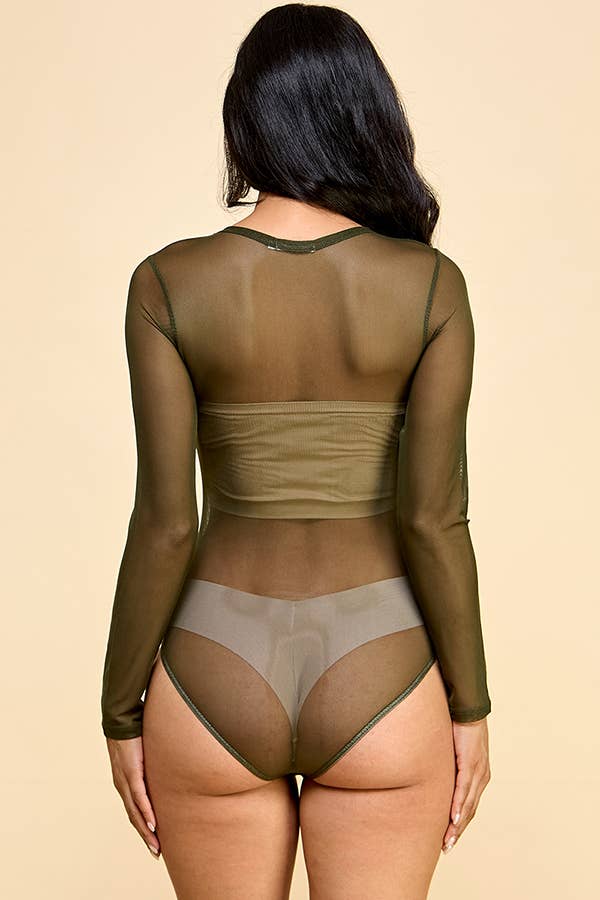 Black Mesh Bodysuit