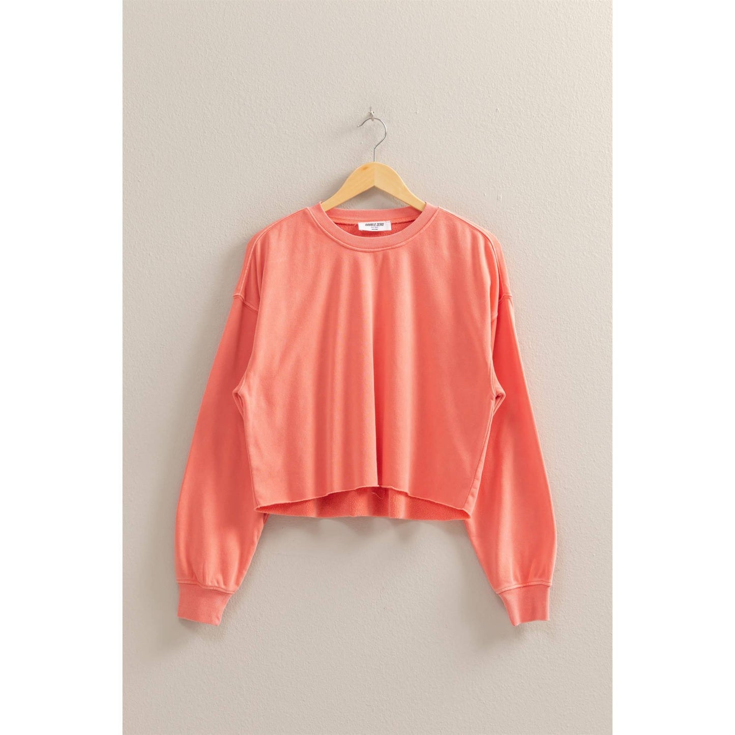 DZ25E112-Oversized Cropped Sweatshirt With Raw Hem
