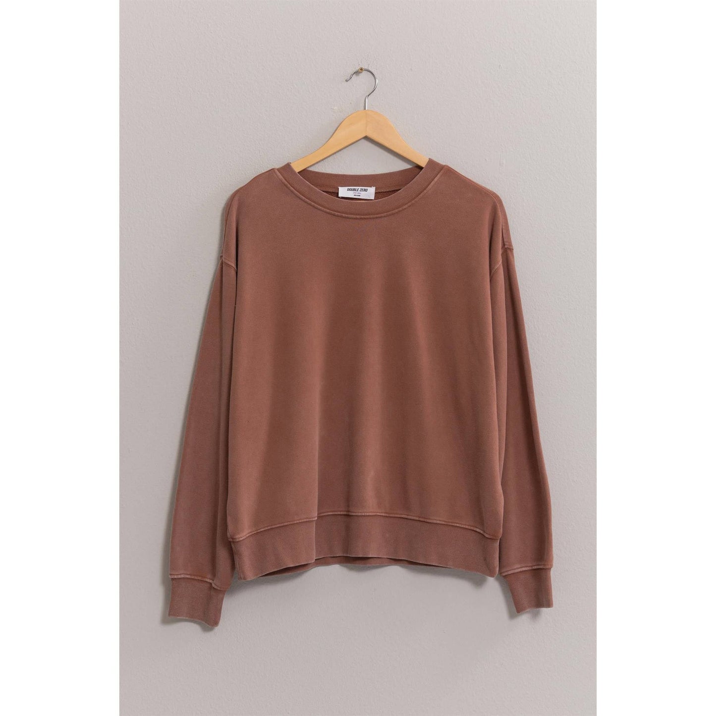 DZ24E438-Drop Shoulders Crew Neck Sweatshirt