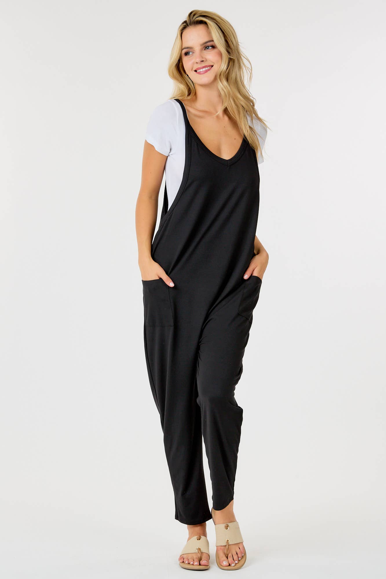 Sleeveless Jumpsuit with Pockets
