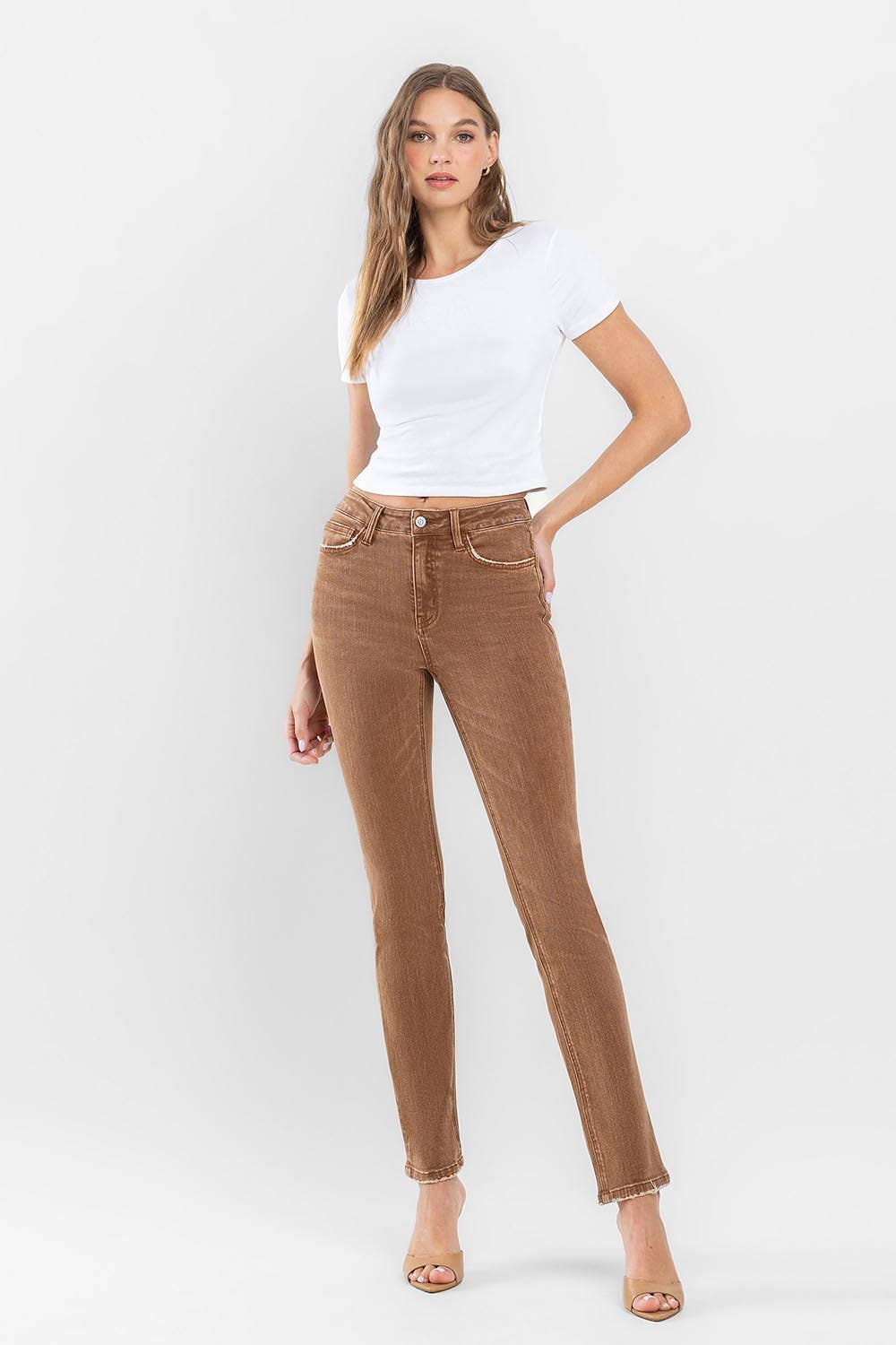 HIGH RISE SLIM STRAIGHT JEANS F5516TOF