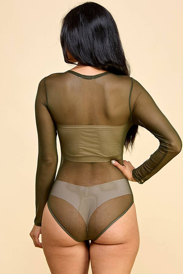 Black Mesh Bodysuit