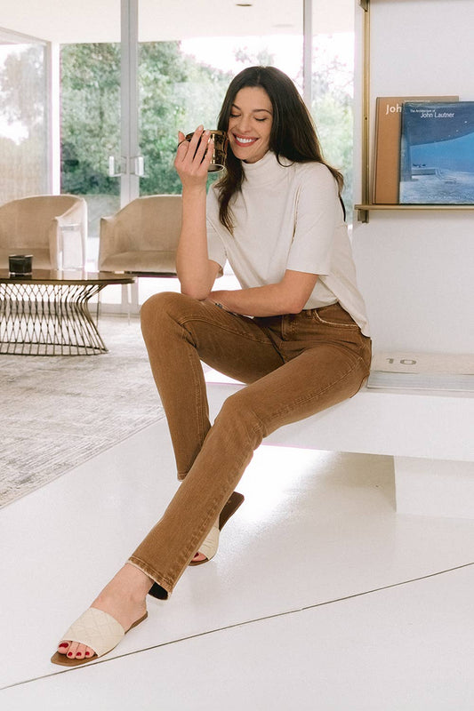 HIGH RISE SLIM STRAIGHT JEANS F5516TOF