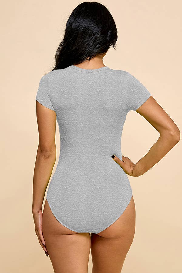 Short Sleeve Crew Neck Basic Bodysuit