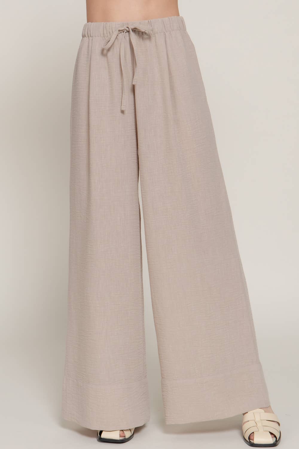 Boho Palazzo Pants in Sand Beige ā Wide-Leg, Lightweight & Effortless