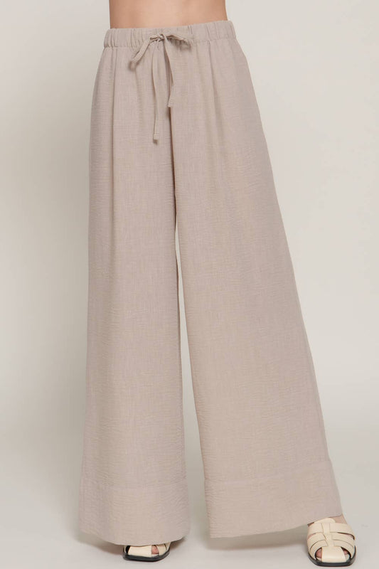 Boho Palazzo Pants in Sand Beige β Wide-Leg, Lightweight & Effortless