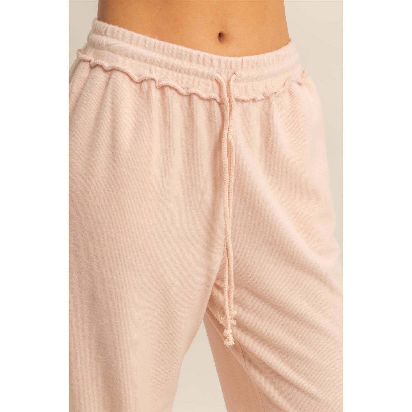 Reverse Seam High-Waisted Jogger Pants