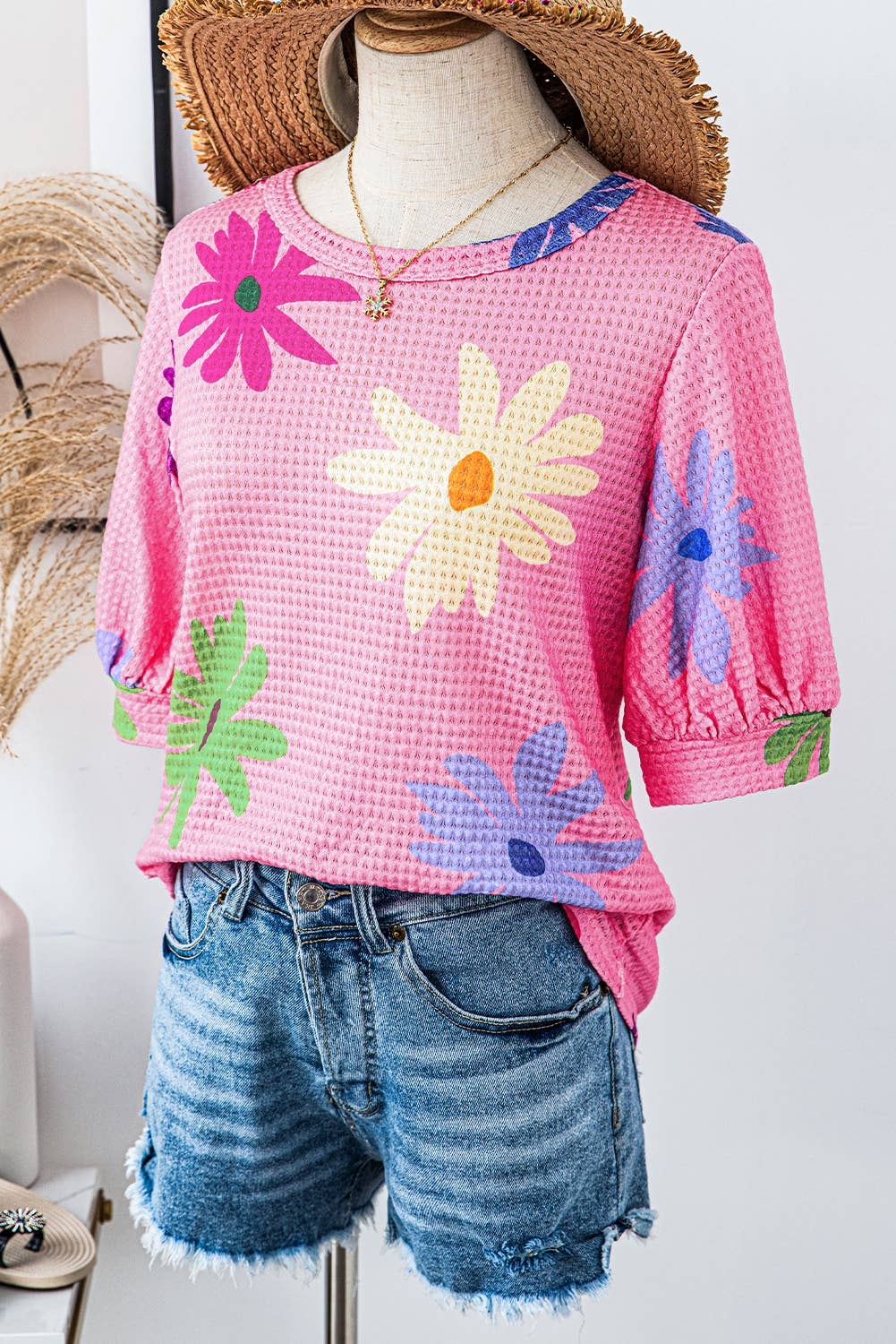 Daisy Delight Waffle Knit Top