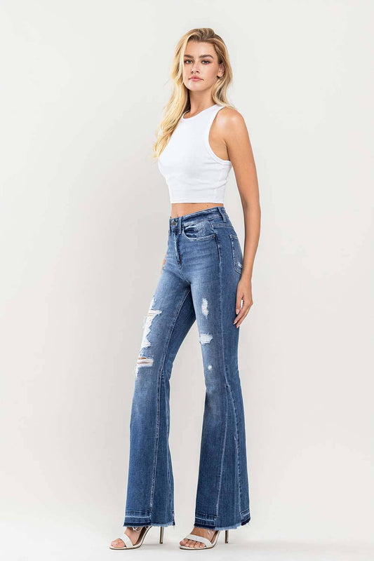 Flying Monkey HIGH RISE DISTRESSED FLARE JEANS