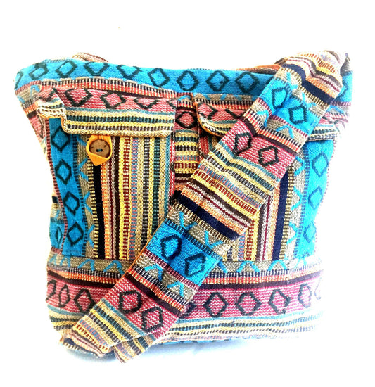Large Shoulder Tote Bag Boho Hippie Casual Tote Ikat Designs