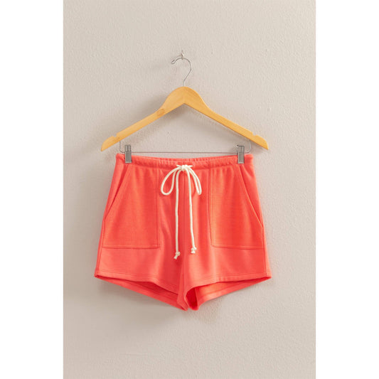 DZ25A684-Comfy Mid-Waist Drawstring Shorts