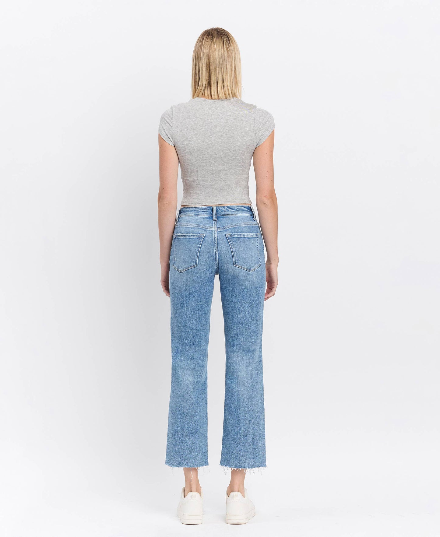 HIGH RISE ANKLE STRAIGHT JEANS F5866