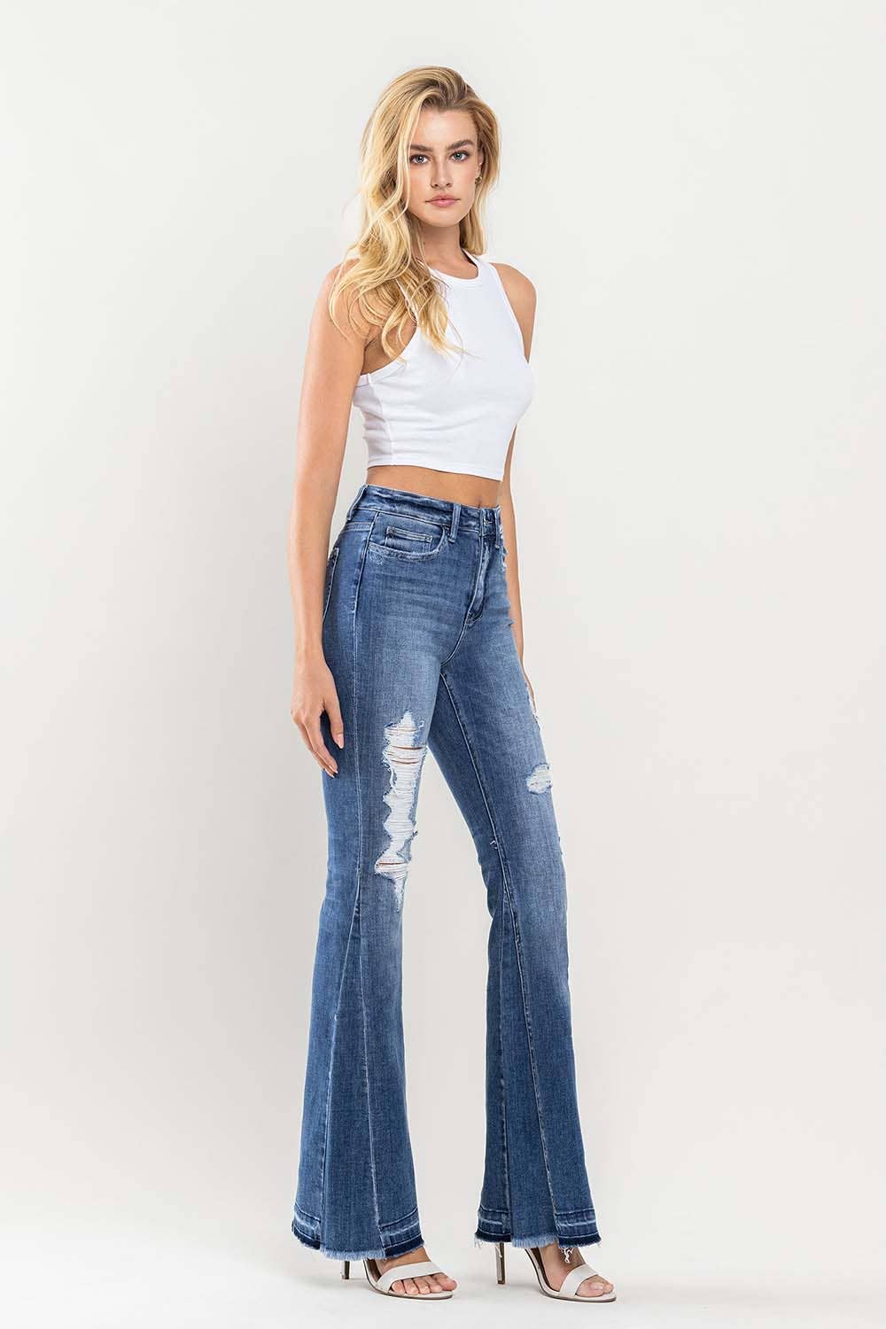 Flying Monkey HIGH RISE DISTRESSED FLARE JEANS