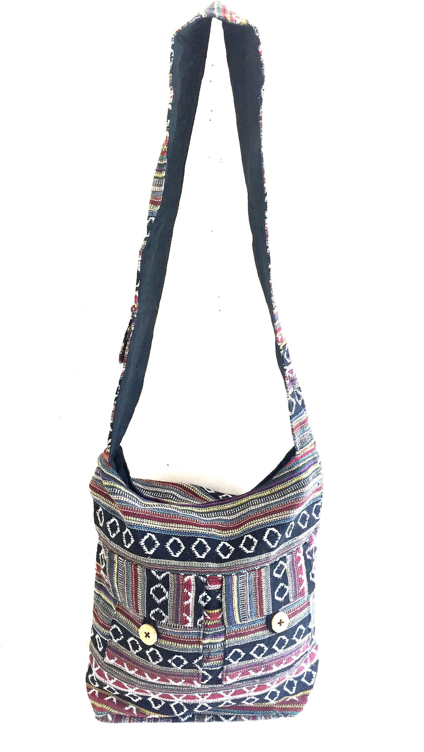 Large Shoulder Tote Bag Boho Hippie Casual Tote Ikat Designs