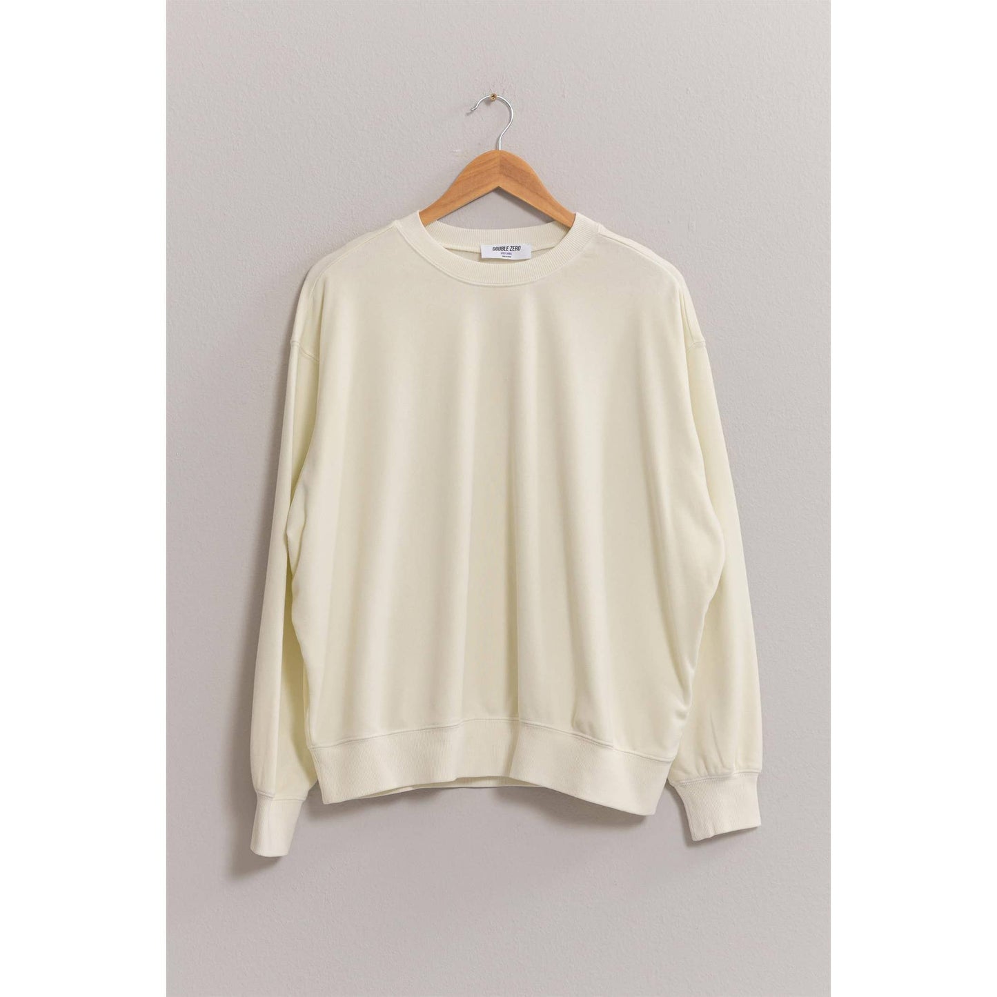DZ24E438-Drop Shoulders Crew Neck Sweatshirt