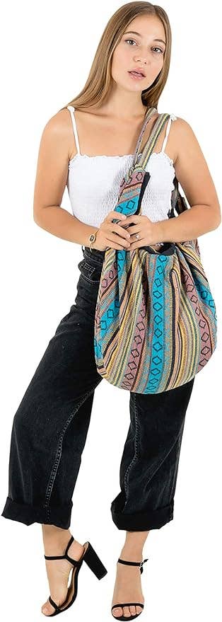 Large Beach Bag Shoulder Tote Bag Boho Hippie Backpack