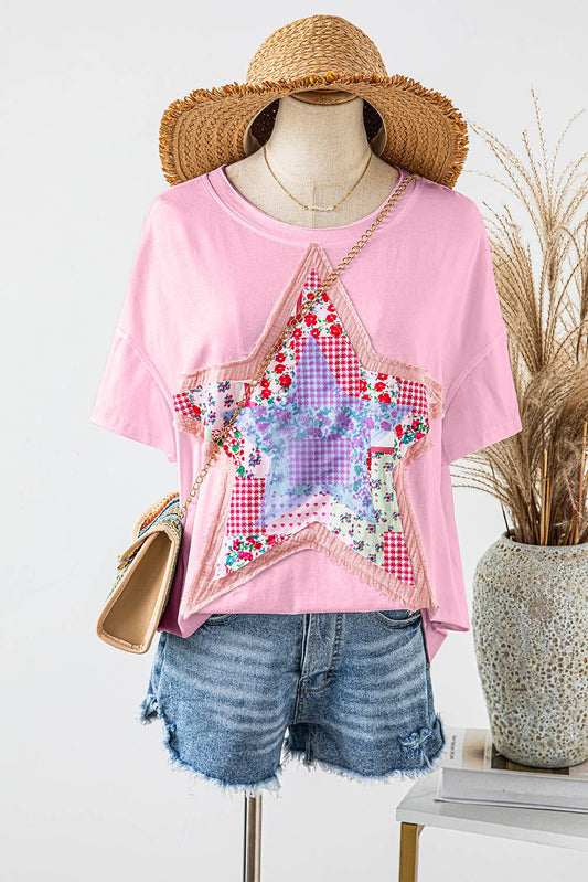 Unique Star Patch Work Tee