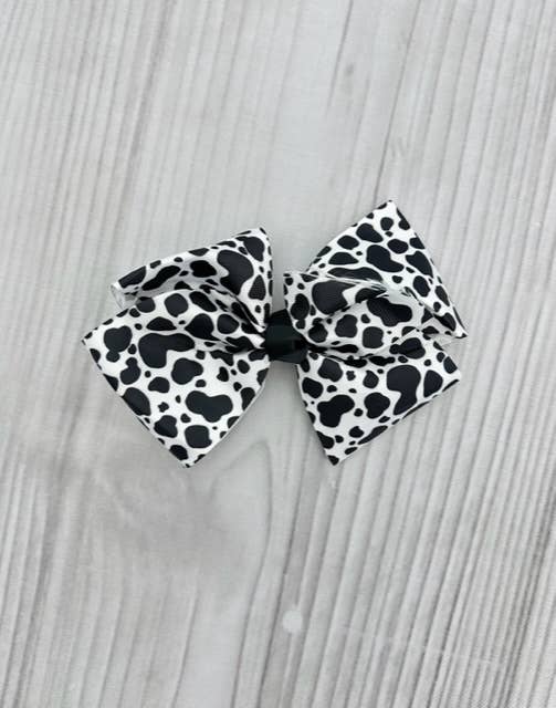 20 Cow Print Hair Bows - 1 Pack