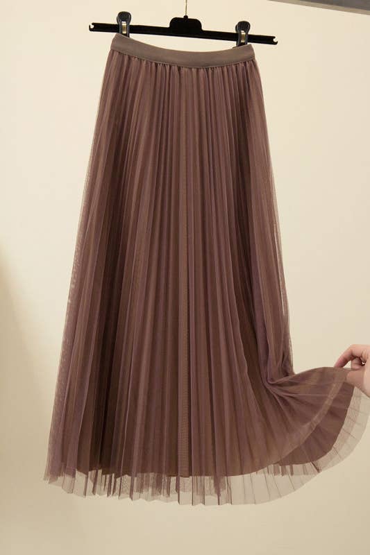 Whimsical Elegance Midlength Tulle Pleated Skirt