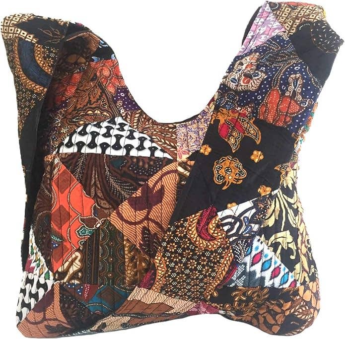 Cotton Quilted Patchwork Shoulder Tote Bag Boho Casual Style