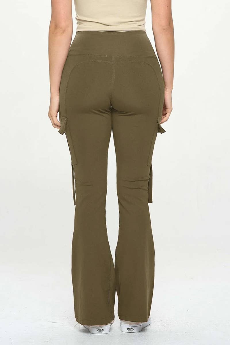 Active wear flare yoga legging cargo pants