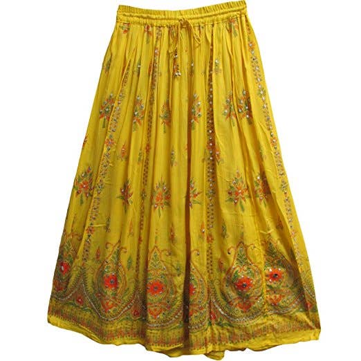 Women's Hippie Bohemian Gypsy Sequin Long Skirt - Assorted