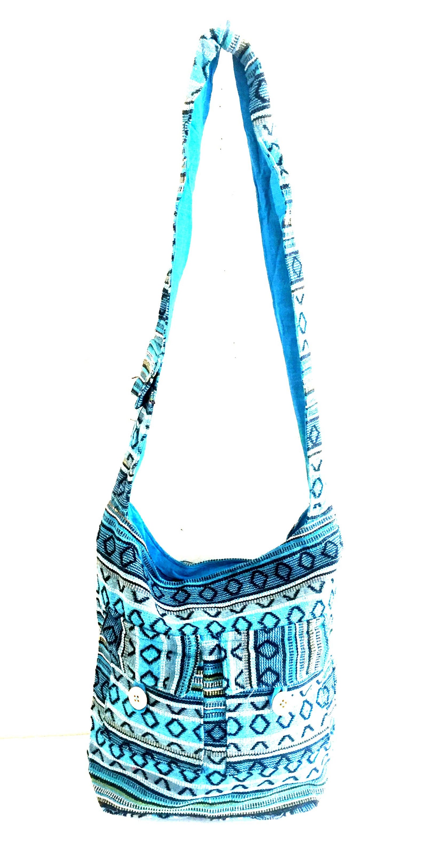 Large Shoulder Tote Bag Boho Hippie Casual Tote Ikat Designs