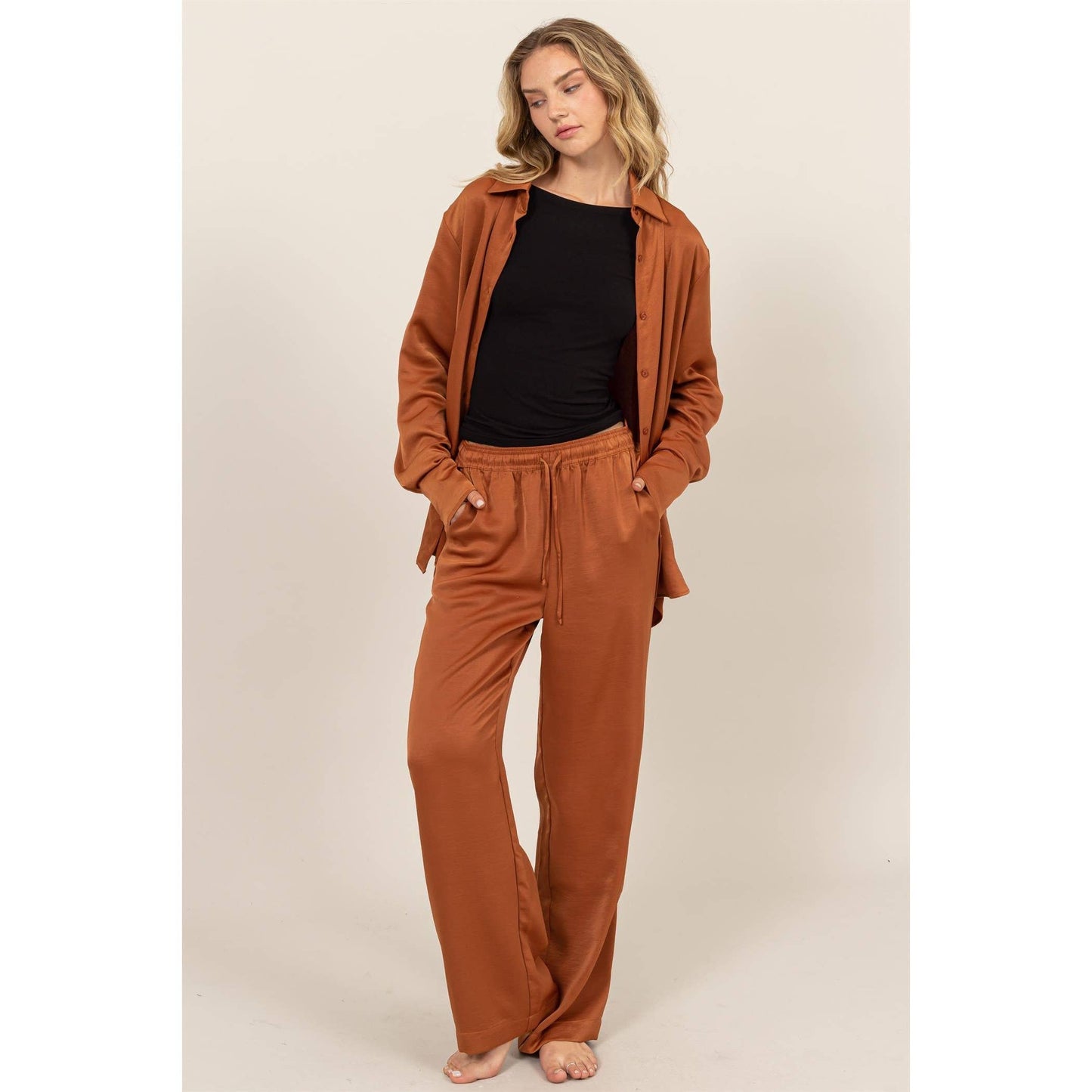 DZ24F305-RELAXED DRAWSTRING WAIST PANTS