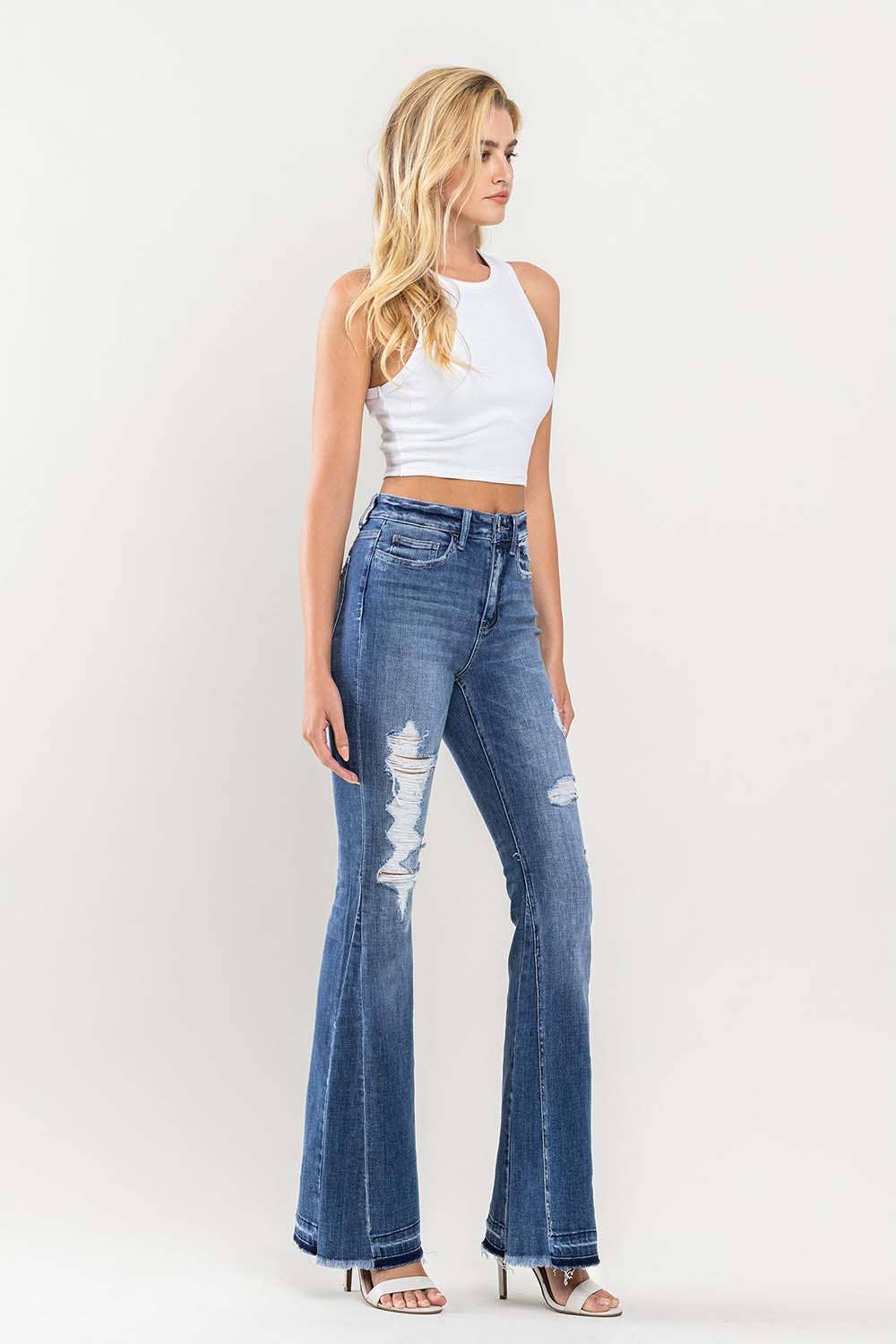 Flying Monkey HIGH RISE DISTRESSED FLARE JEANS