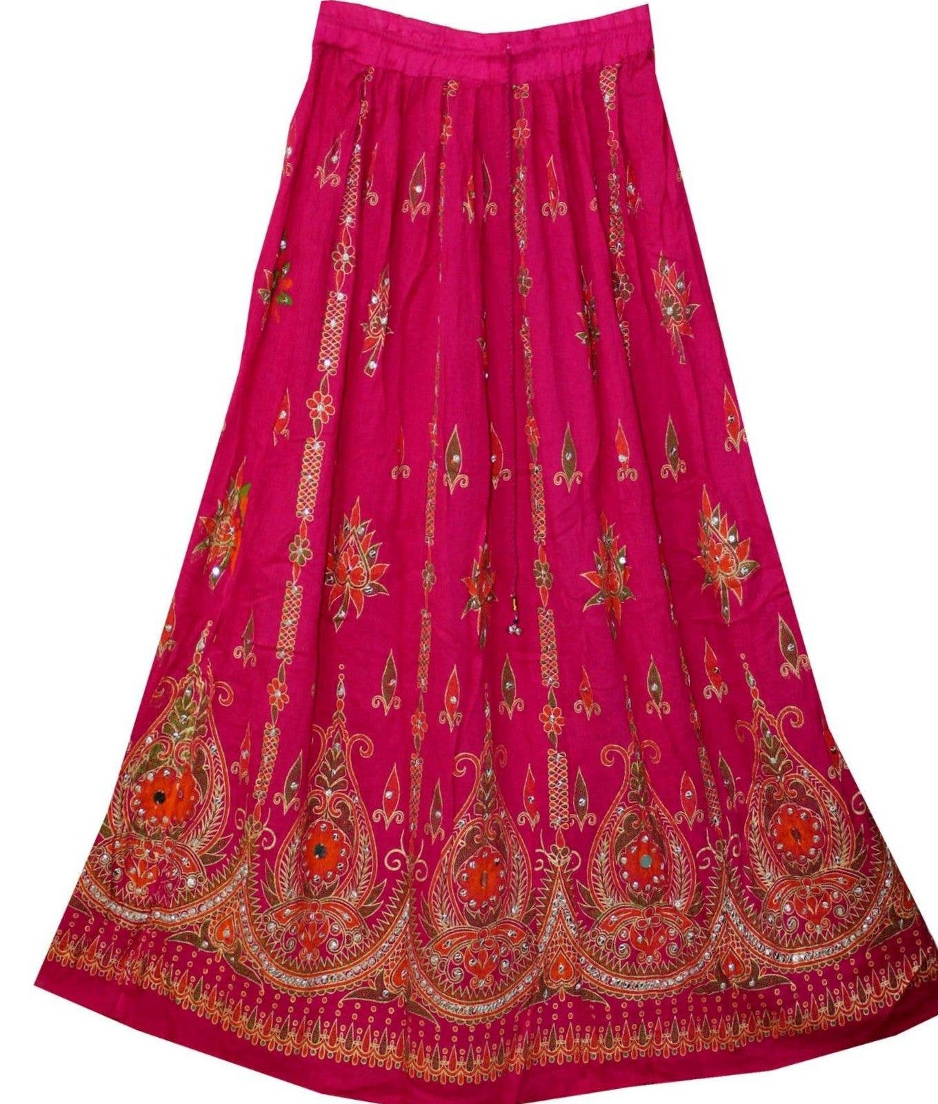 Women's Hippie Bohemian Gypsy Sequin Long Skirt - Assorted