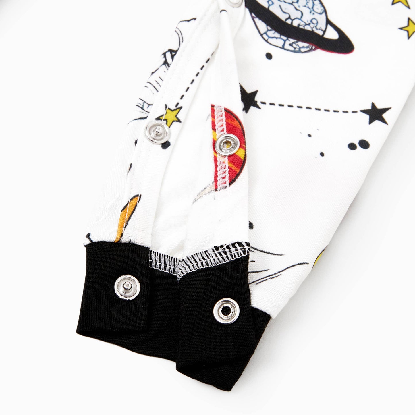 Space Theme Print Short-sleeve Matching Bamboo Pajama Set