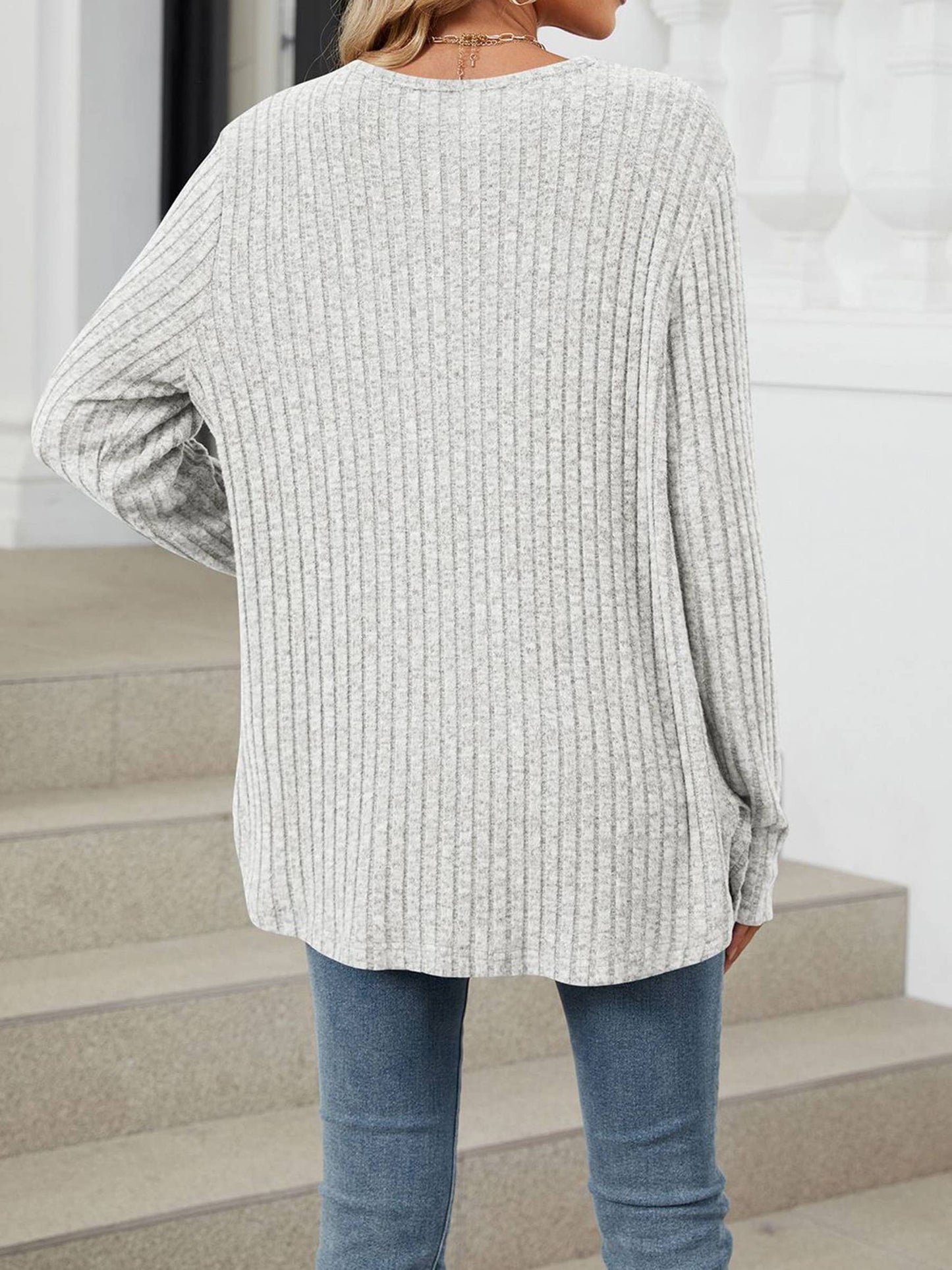 Solid Color Button Cardigan Knitted Brushed Jacket