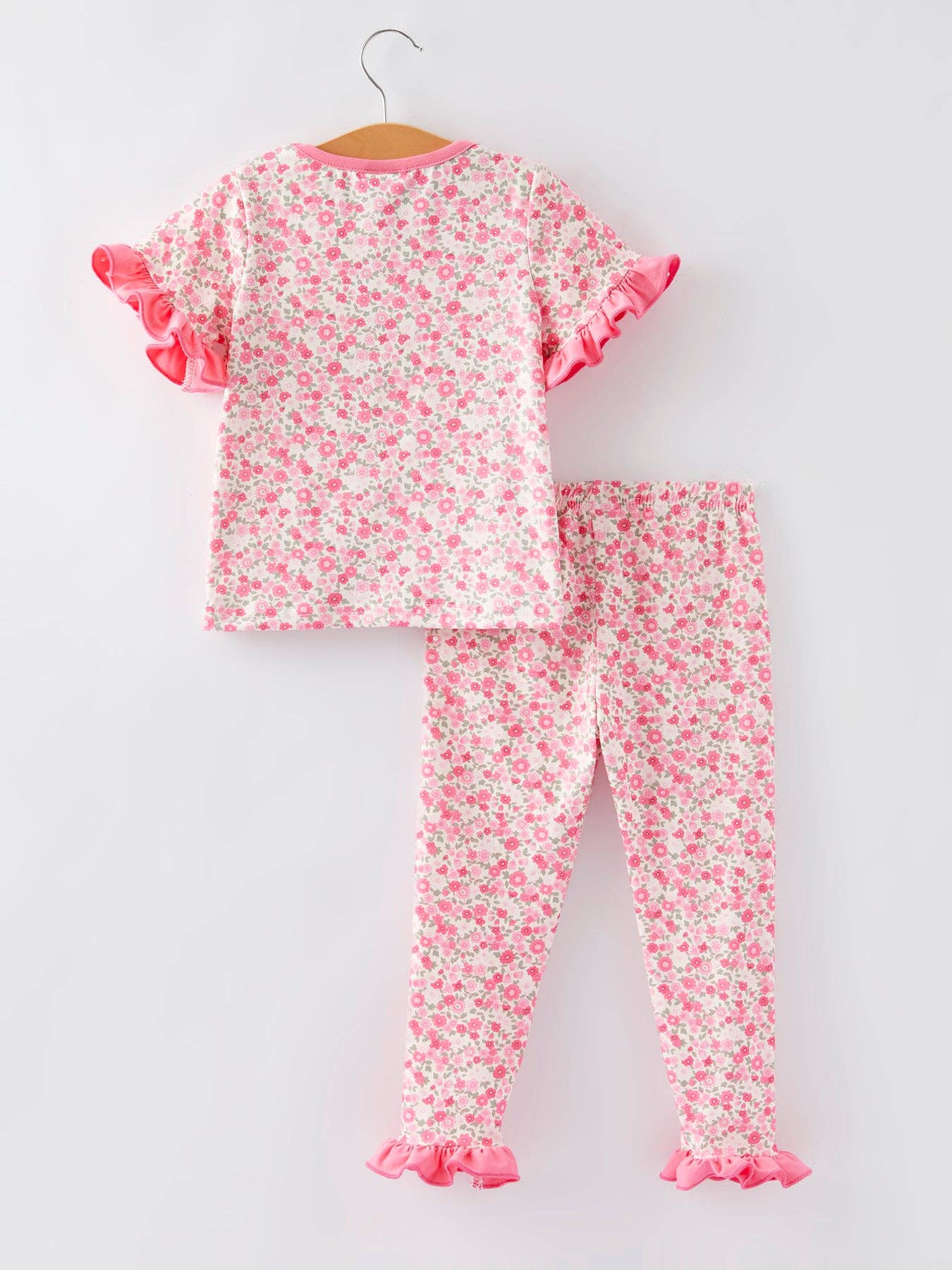 Football Smocking Bow Embroidered Girls Ruffle Outfit Set
