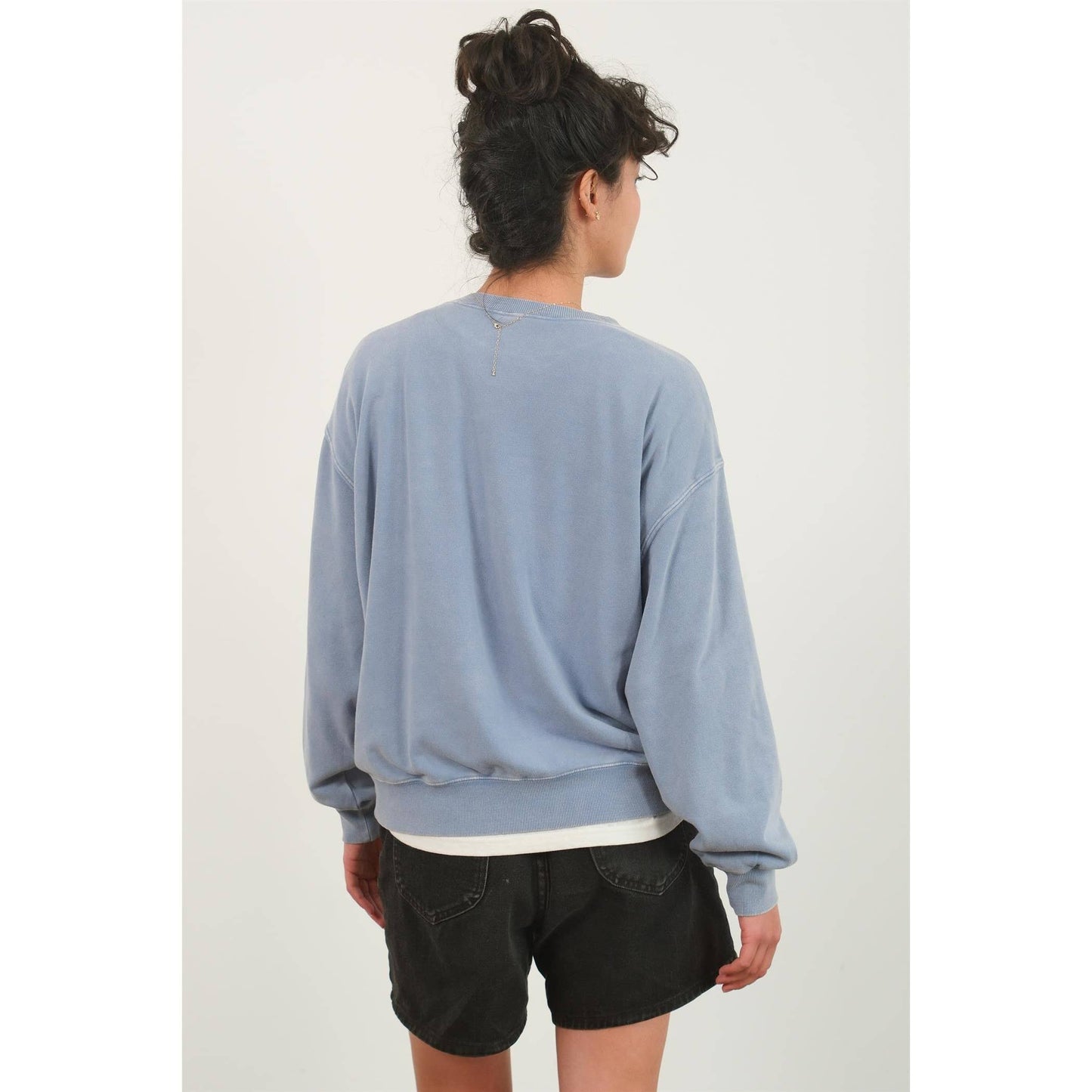DZ24E438-Drop Shoulders Crew Neck Sweatshirt