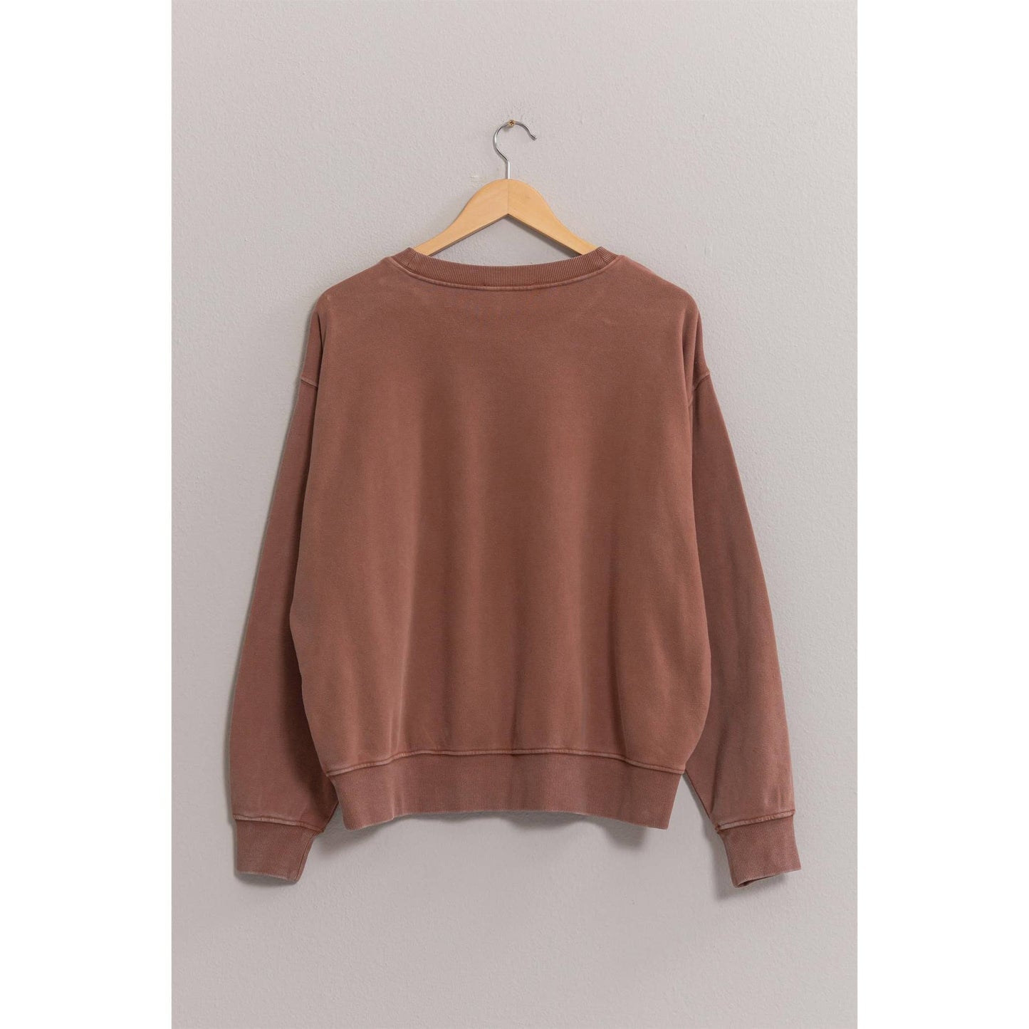 DZ24E438-Drop Shoulders Crew Neck Sweatshirt
