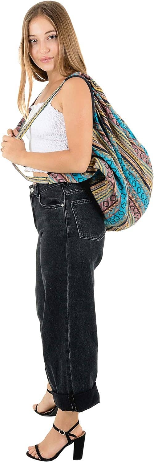 Large Beach Bag Shoulder Tote Bag Boho Hippie Backpack