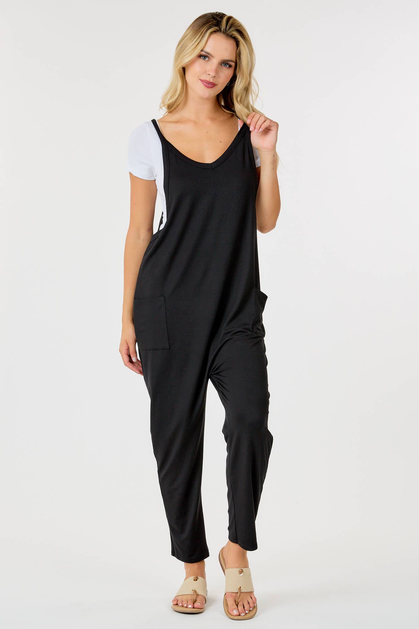 Sleeveless Jumpsuit with Pockets